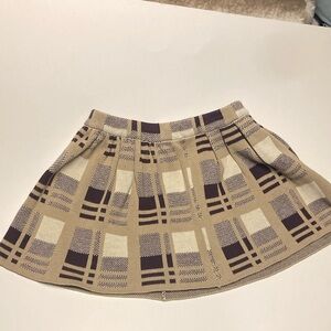 Plaid Tan and Brown Girls Skirt